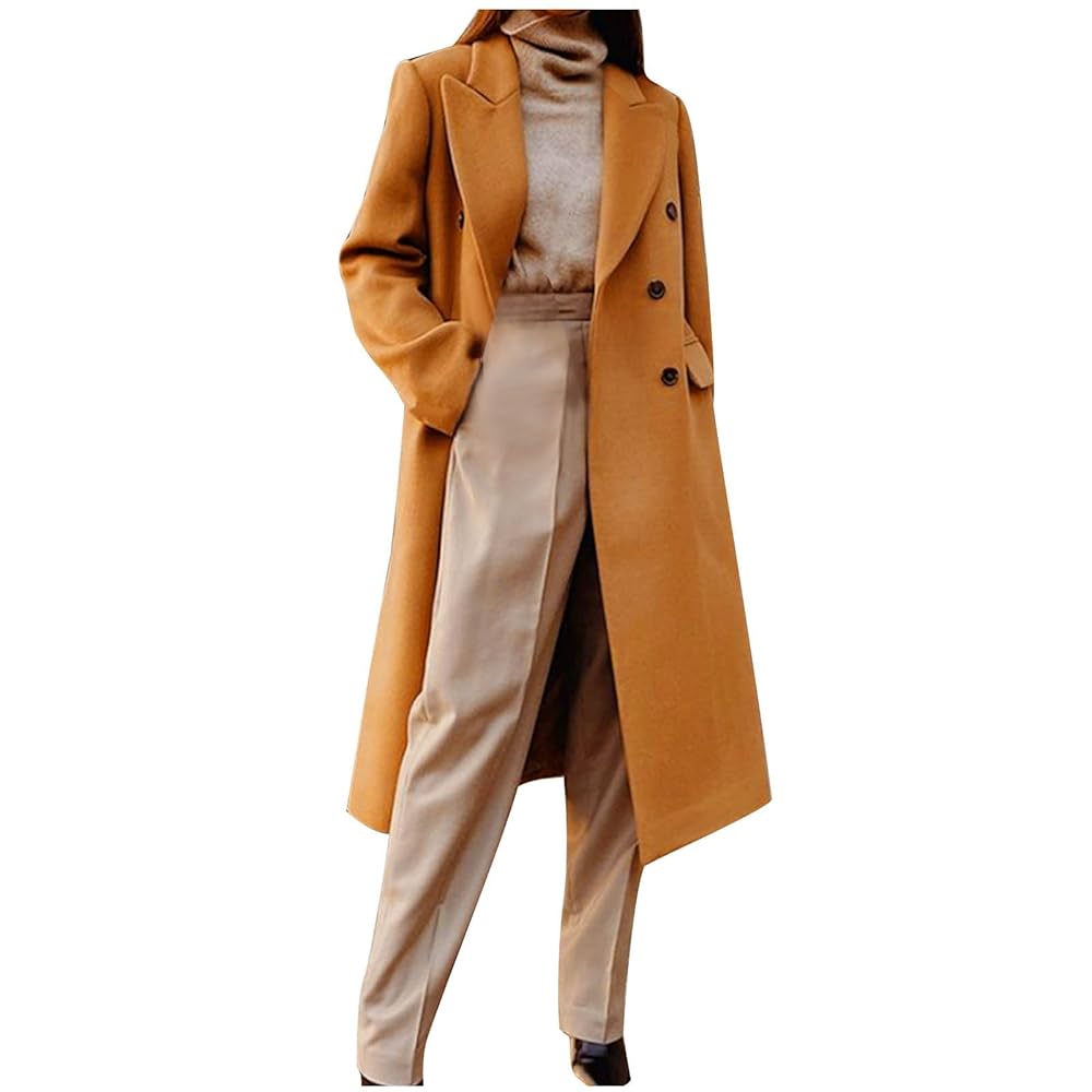 Amazon.com: Womens Notched Lapel Thicken Long Trench Coats